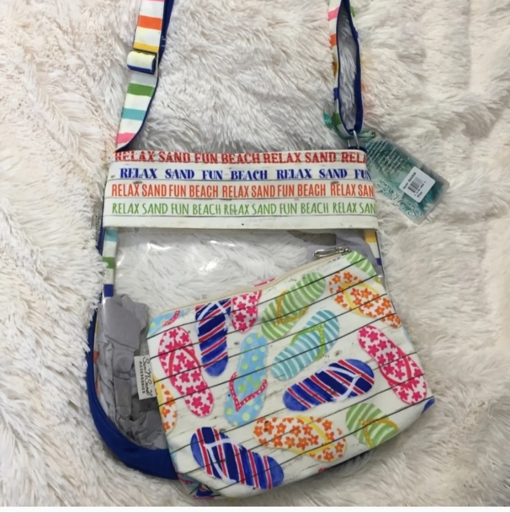 NWT Sun N Sand Clear Crossbody Tote w/ pouch